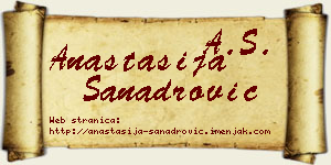 Anastasija Sanadrović vizit kartica